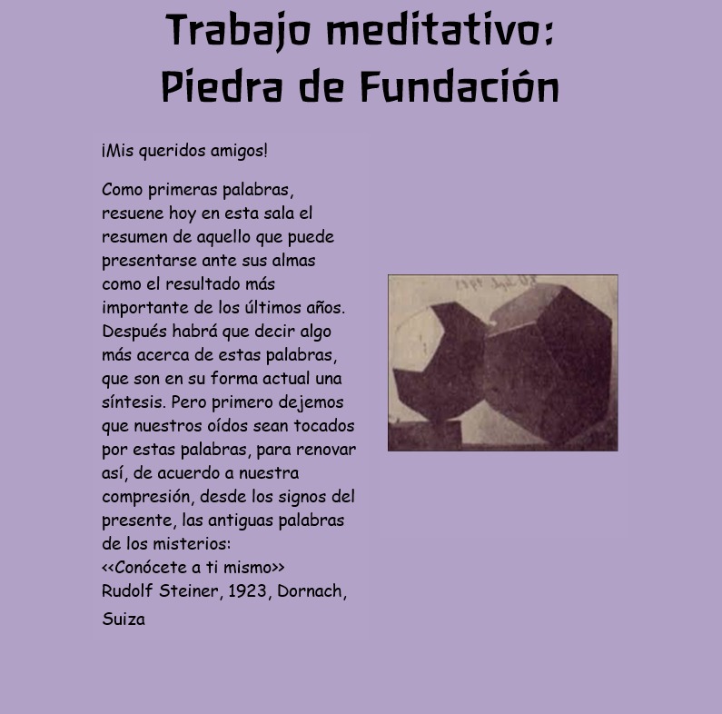 trabajo meditativo piedra de fundación